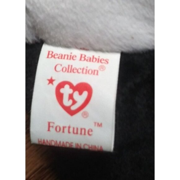 Retired Rare Fortune Beanie Baby (Tag Error!) the Panda bear white black plush - Picture 7 of 7